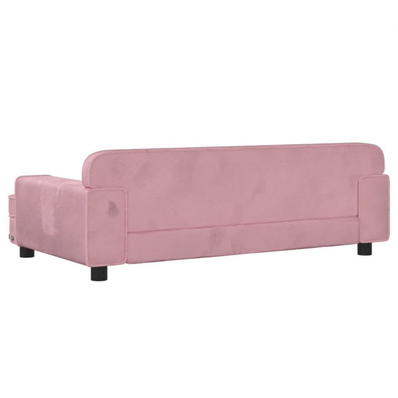Sofa dla dzieci, różowa, 90x53x30 cm, aksamit
