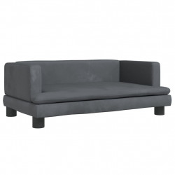Sofa dla dzieci, ciemnoszara, 80x45x30 cm, aksamit