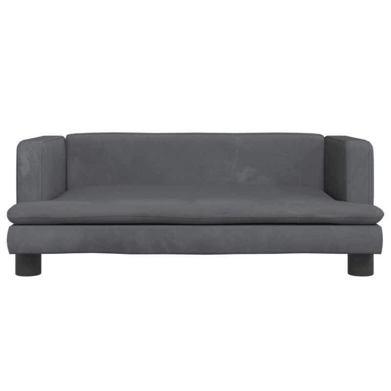 Sofa dla dzieci, ciemnoszara, 80x45x30 cm, aksamit