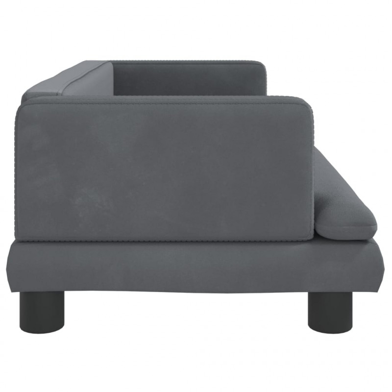 Sofa dla dzieci, ciemnoszara, 80x45x30 cm, aksamit