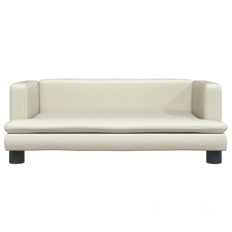 Sofa dla dzieci, kremowa, 80x45x30 cm, sztuczna skóra