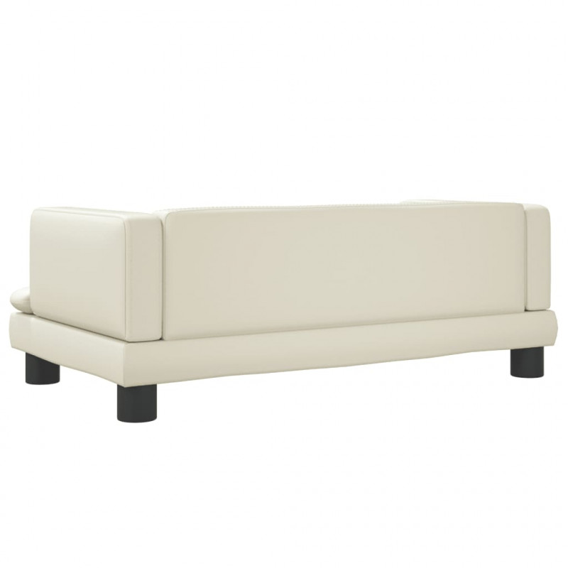 Sofa dla dzieci, kremowa, 80x45x30 cm, sztuczna skóra
