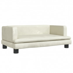 Sofa dla dzieci, kremowa, 80x45x30 cm, aksamit