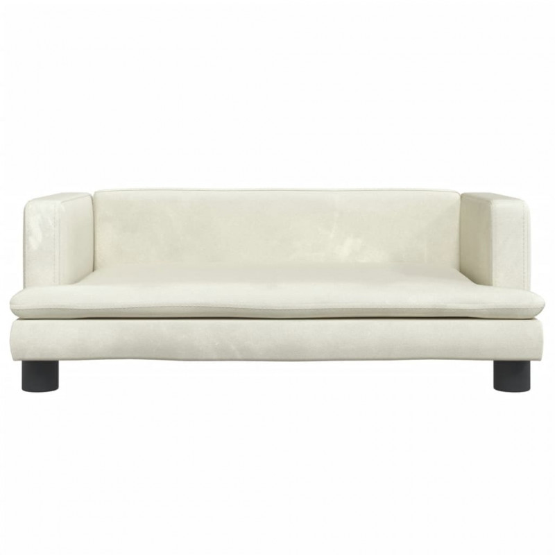 Sofa dla dzieci, kremowa, 80x45x30 cm, aksamit