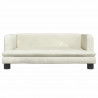 Sofa dla dzieci, kremowa, 80x45x30 cm, aksamit