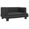 Sofa dla dzieci, czarna, 60x40x30 cm, sztuczna skóra