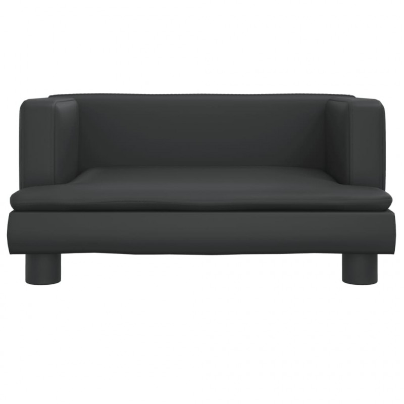 Sofa dla dzieci, czarna, 60x40x30 cm, sztuczna skóra
