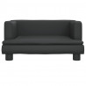Sofa dla dzieci, czarna, 60x40x30 cm, sztuczna skóra
