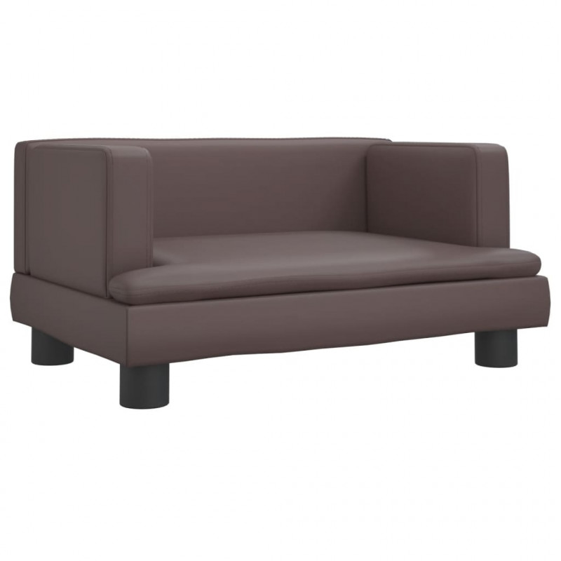 Sofa dla dzieci, brązowa, 60x40x30 cm, sztuczna skóra