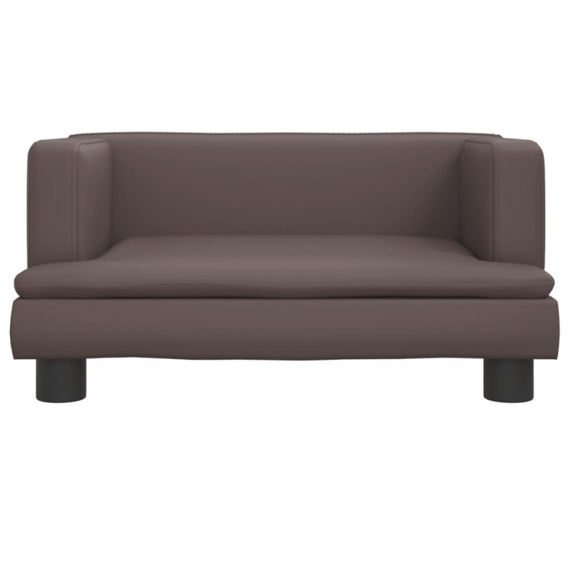 Sofa dla dzieci, brązowa, 60x40x30 cm, sztuczna skóra
