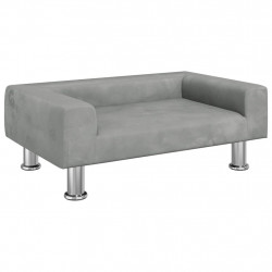 Sofa dla dzieci, jasnoszara, 70x45x26,5 cm, aksamit