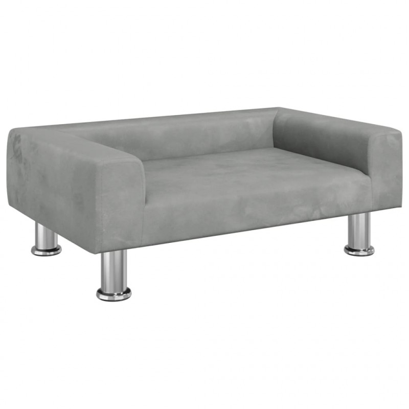 Sofa dla dzieci, jasnoszara, 70x45x26,5 cm, aksamit