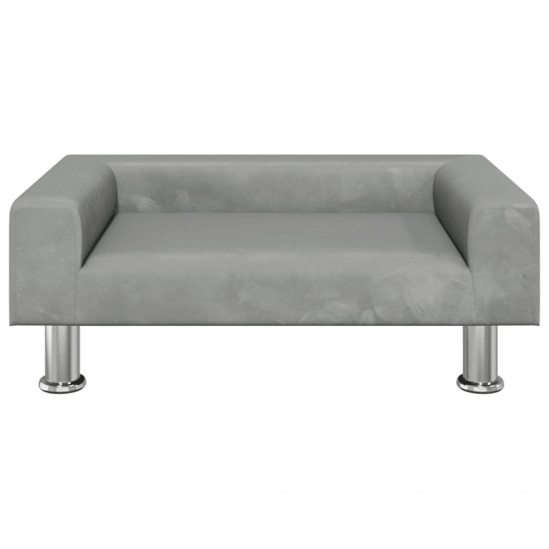 Sofa dla dzieci, jasnoszara, 70x45x26,5 cm, aksamit