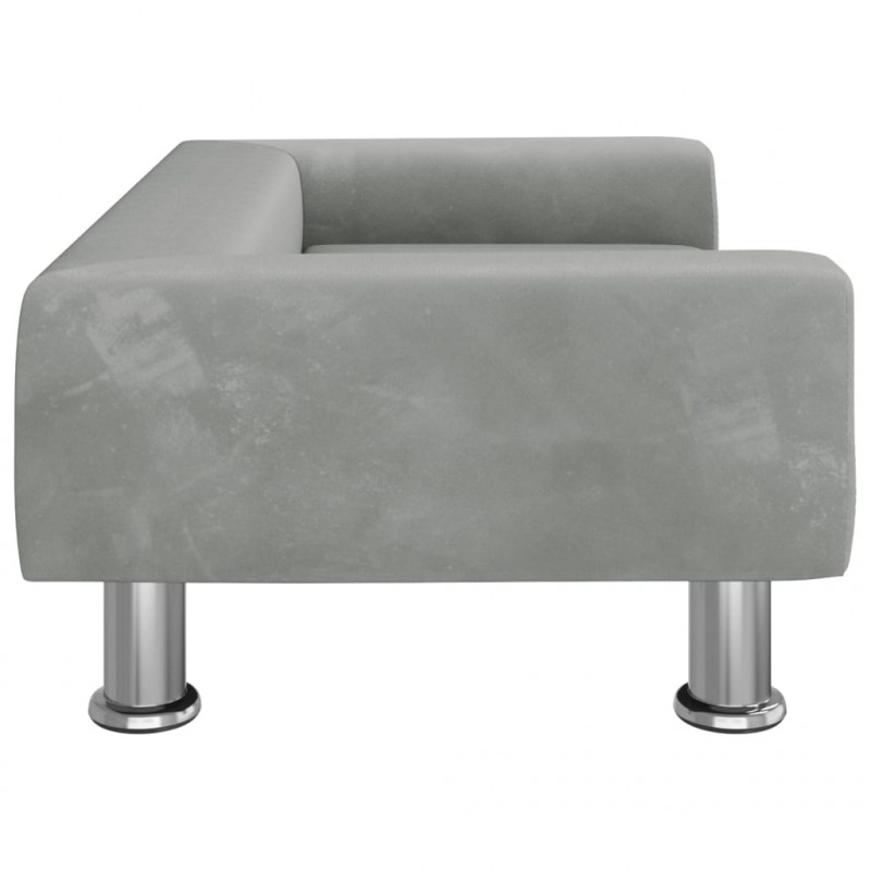Sofa dla dzieci, jasnoszara, 70x45x26,5 cm, aksamit