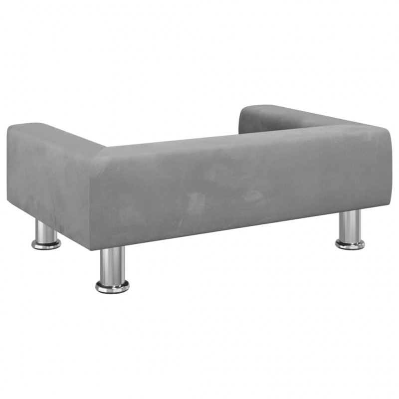 Sofa dla dzieci, jasnoszara, 70x45x26,5 cm, aksamit