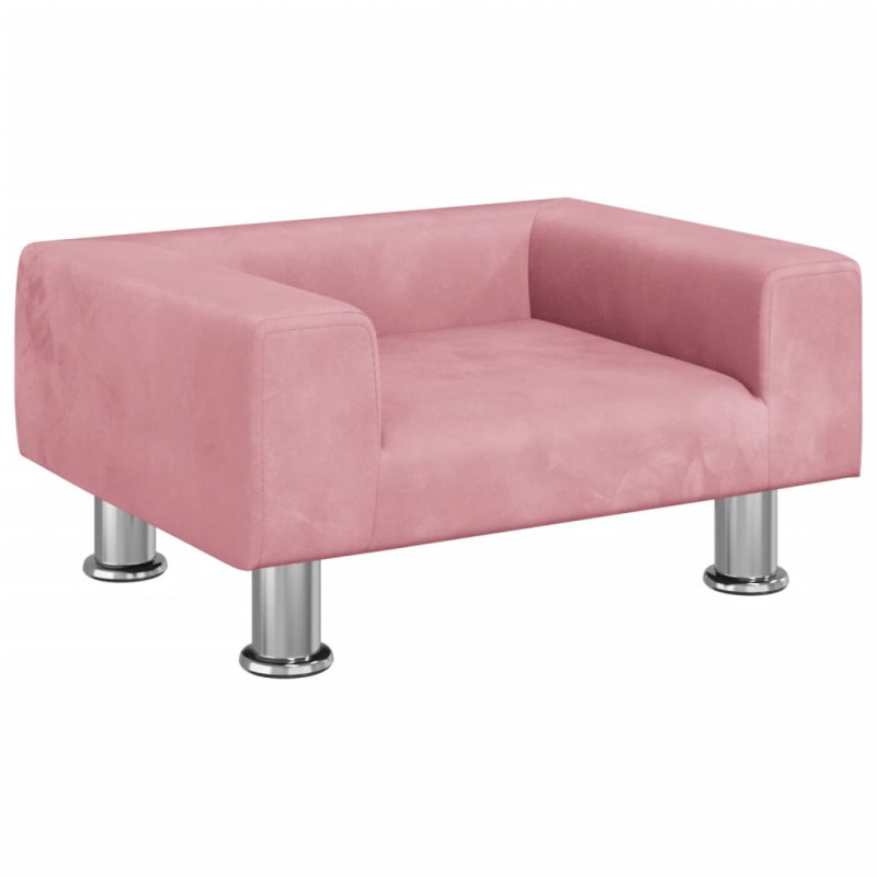 Sofa dla dzieci, różowa, 50x40x26,5 cm, aksamitna