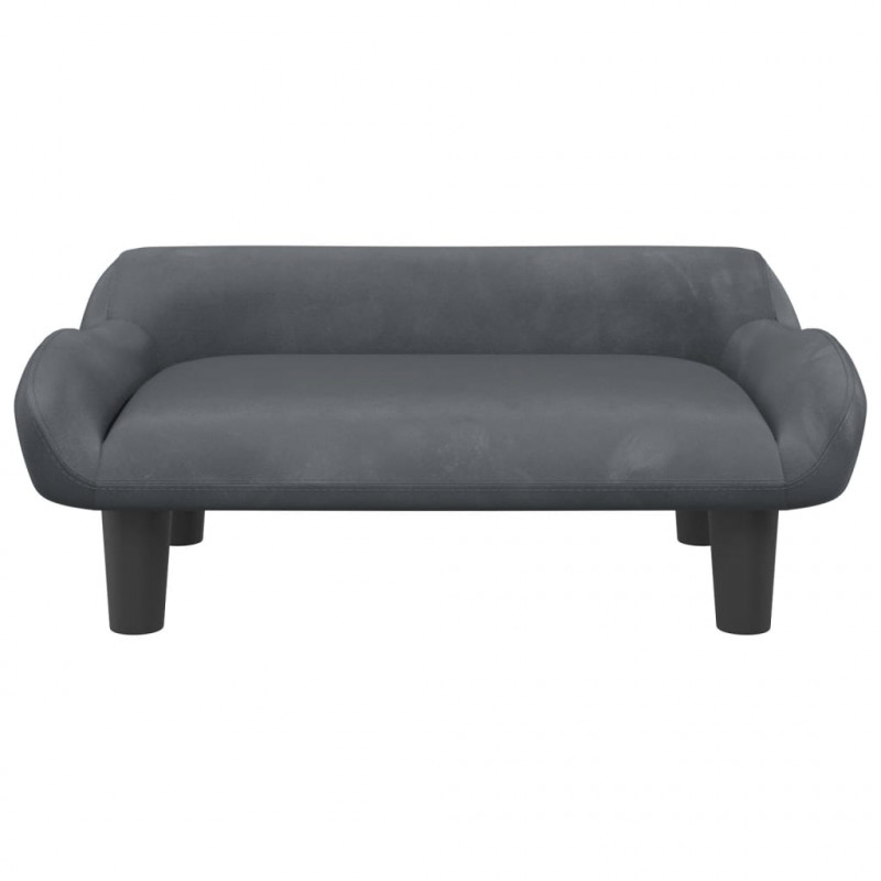 Sofa dla dzieci, ciemnoszara, 70x40x24 cm, aksamit