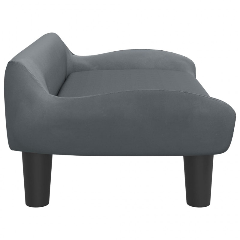 Sofa dla dzieci, ciemnoszara, 70x40x24 cm, aksamit