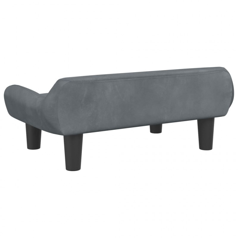 Sofa dla dzieci, ciemnoszara, 70x40x24 cm, aksamit