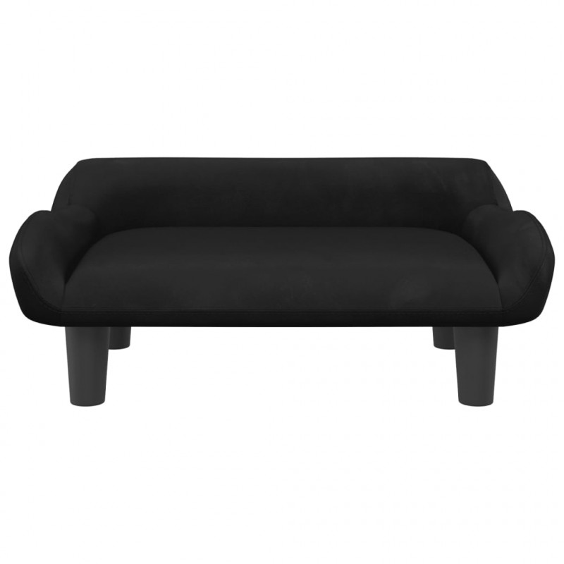 Sofa dla dzieci, czarna, 70x40x24 cm, aksamit