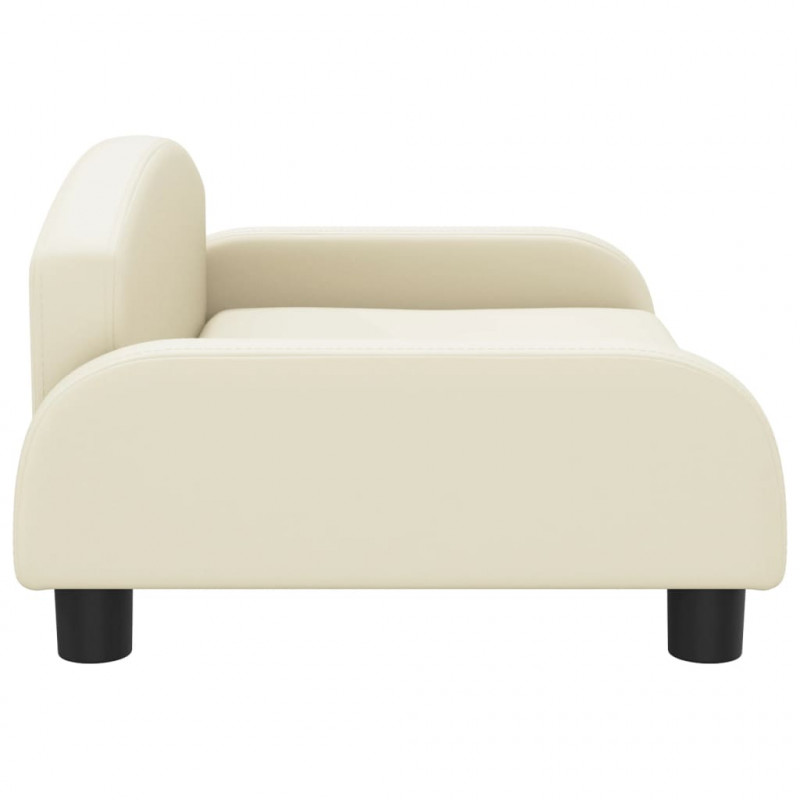 Sofa dla dzieci, kremowa, 70x45x30 cm, sztuczna skóra