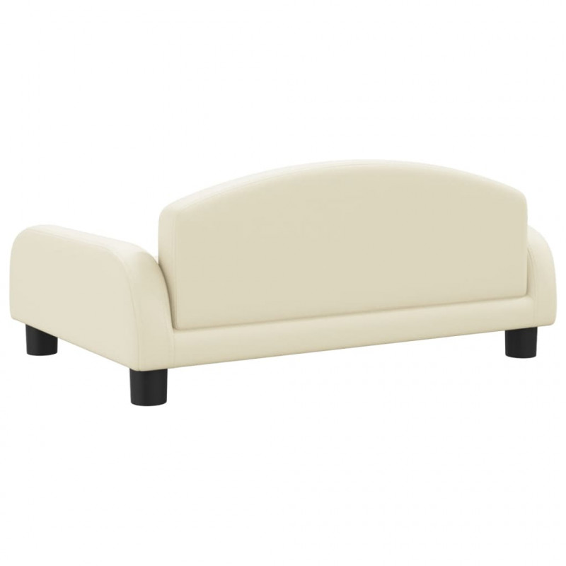 Sofa dla dzieci, kremowa, 70x45x30 cm, sztuczna skóra
