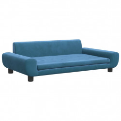 Sofa dla dzieci, niebieska, 100x54x33 cm, aksamit