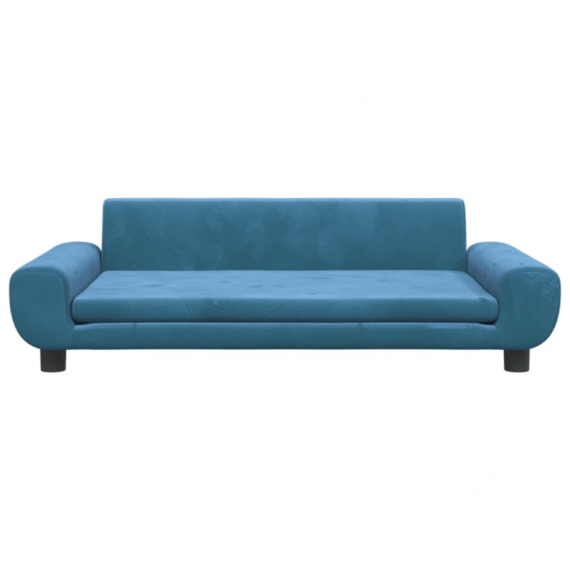 Sofa dla dzieci, niebieska, 100x54x33 cm, aksamit