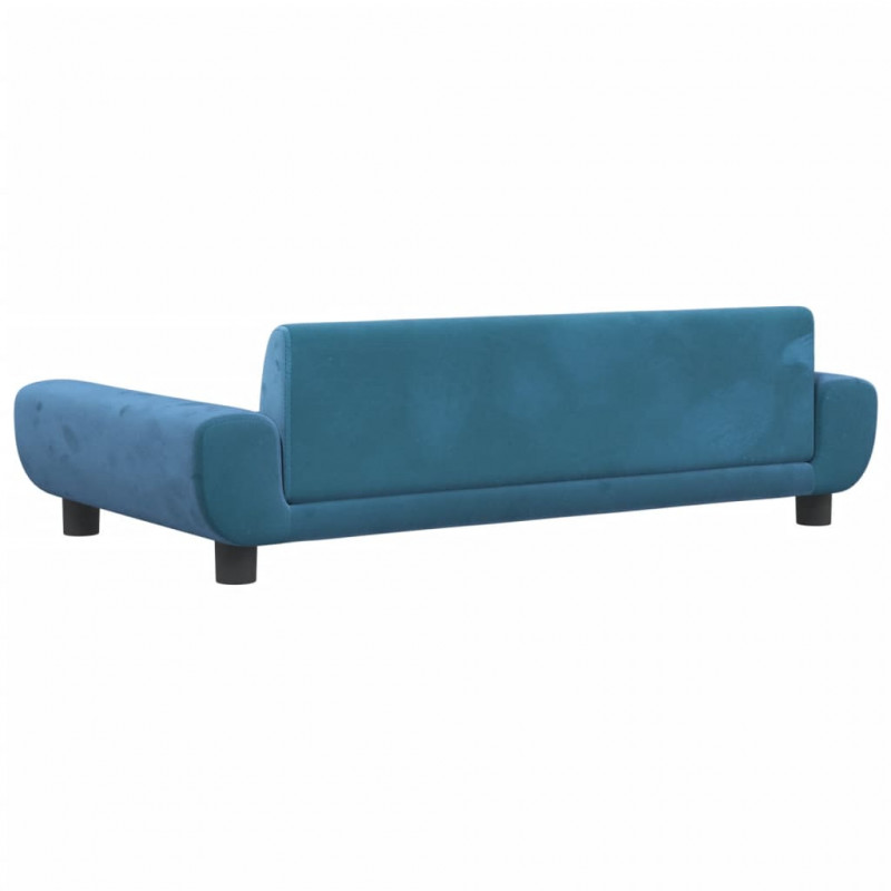 Sofa dla dzieci, niebieska, 100x54x33 cm, aksamit