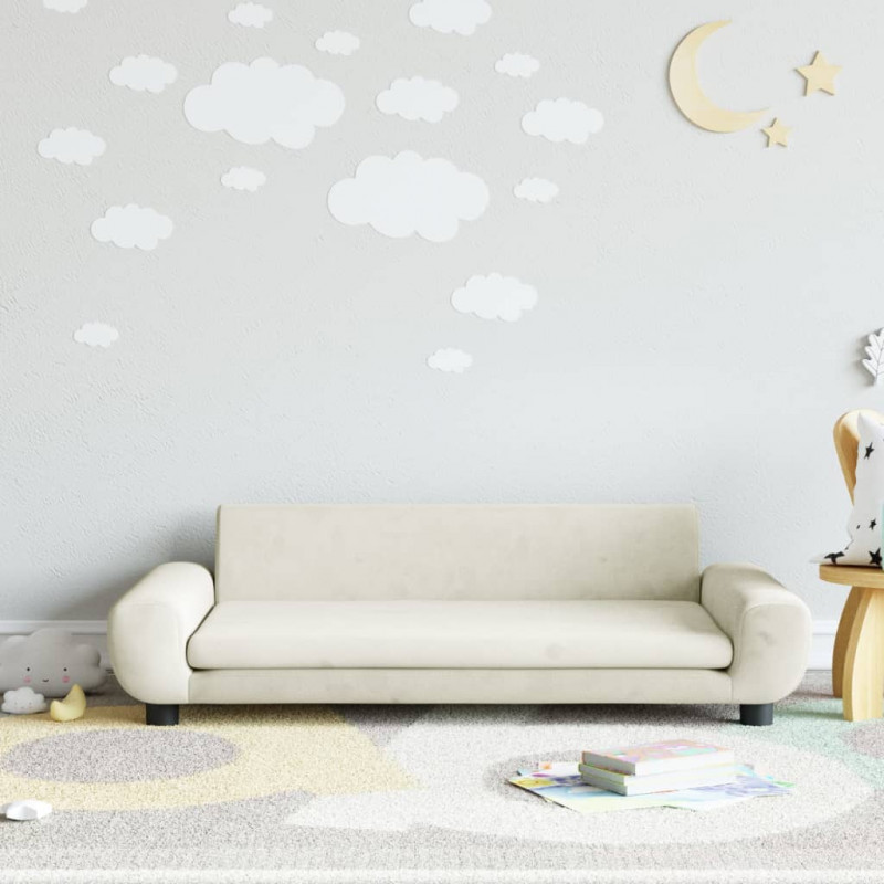 Sofa dla dzieci, kremowe, 100x54x33 cm, aksamit