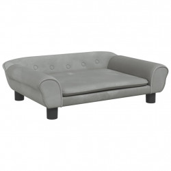 Sofa dla dzieci, jasnoszara, 70x45x26 cm, aksamit