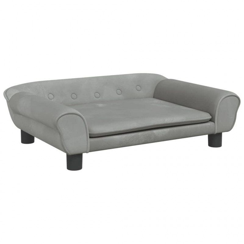 Sofa dla dzieci, jasnoszara, 70x45x26 cm, aksamit