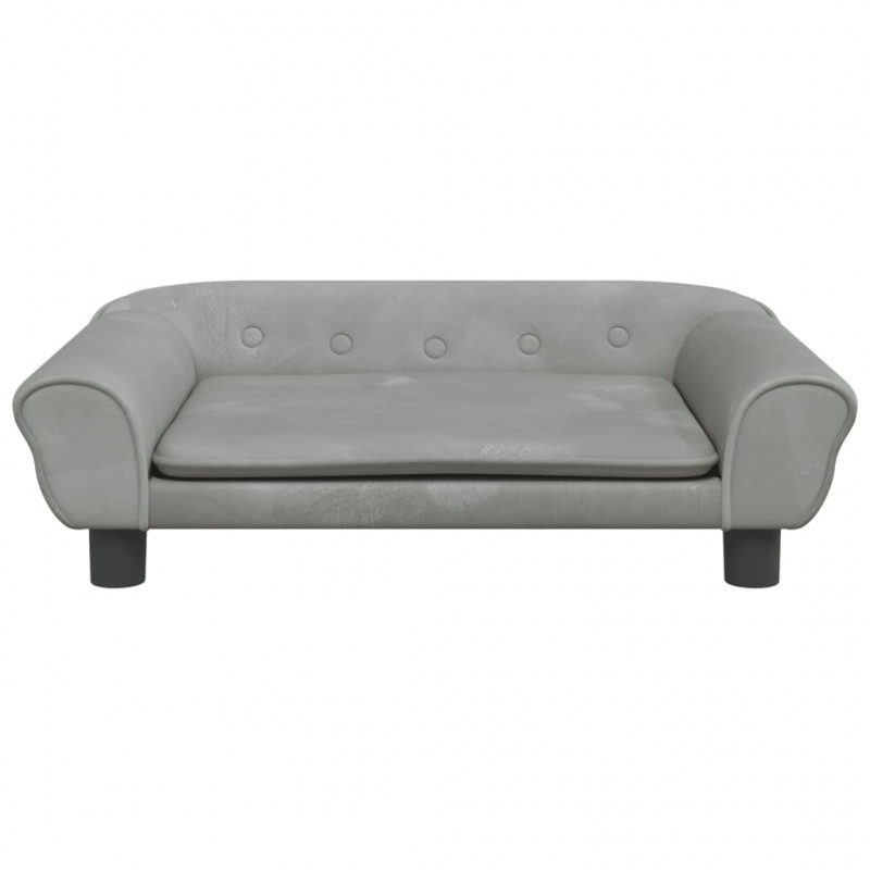 Sofa dla dzieci, jasnoszara, 70x45x26 cm, aksamit