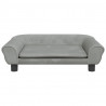 Sofa dla dzieci, jasnoszara, 70x45x26 cm, aksamit