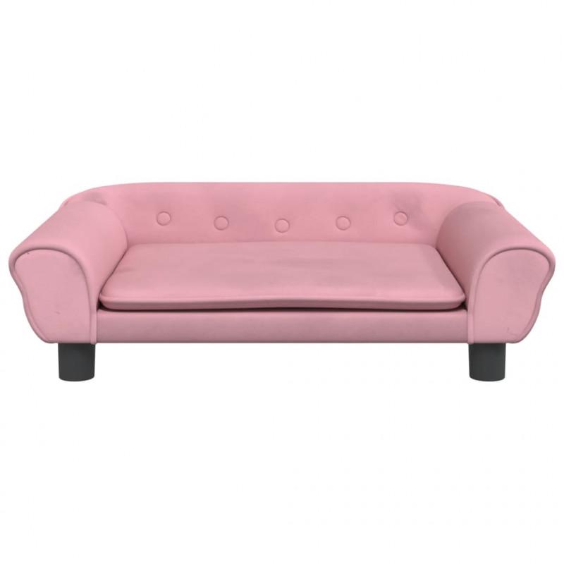 Sofa dla dzieci, różowa, 70x45x26 cm, aksamit