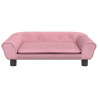 Sofa dla dzieci, różowa, 70x45x26 cm, aksamit