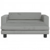 Sofa dziecięca z podnóżkiem, jasnoszara, 100x50x30 cm, aksamit