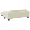 Sofa dziecięca z podnóżkiem, kremowa, 100x50x30 cm, ekoskóra