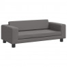 Sofa dziecięca z podnóżkiem, szara, 100x50x30 cm, ekoskóra