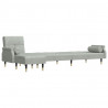 Sofa rozkładana L, jasnoszara, 271x140x70 cm, aksamit