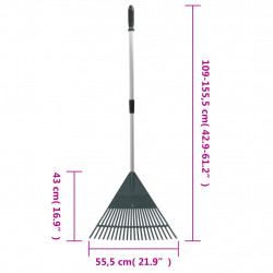 Grabie do liści, ciemnozielone, 155,5 cm, PP