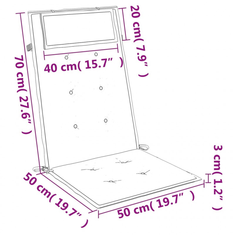 Poduszki na krzesła z wysokim oparciem, 6 szt., zielone