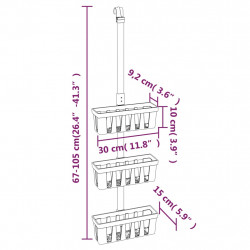 Wiszące półki pod prysznic, 30x15x(67-105) cm, aluminium