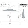 Madison Parasol ogrodowy Denia, 200x200 cm, kolor ecru