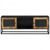 Szafka pod TV, 110x30x40 cm, lite drewno mango i żelazo