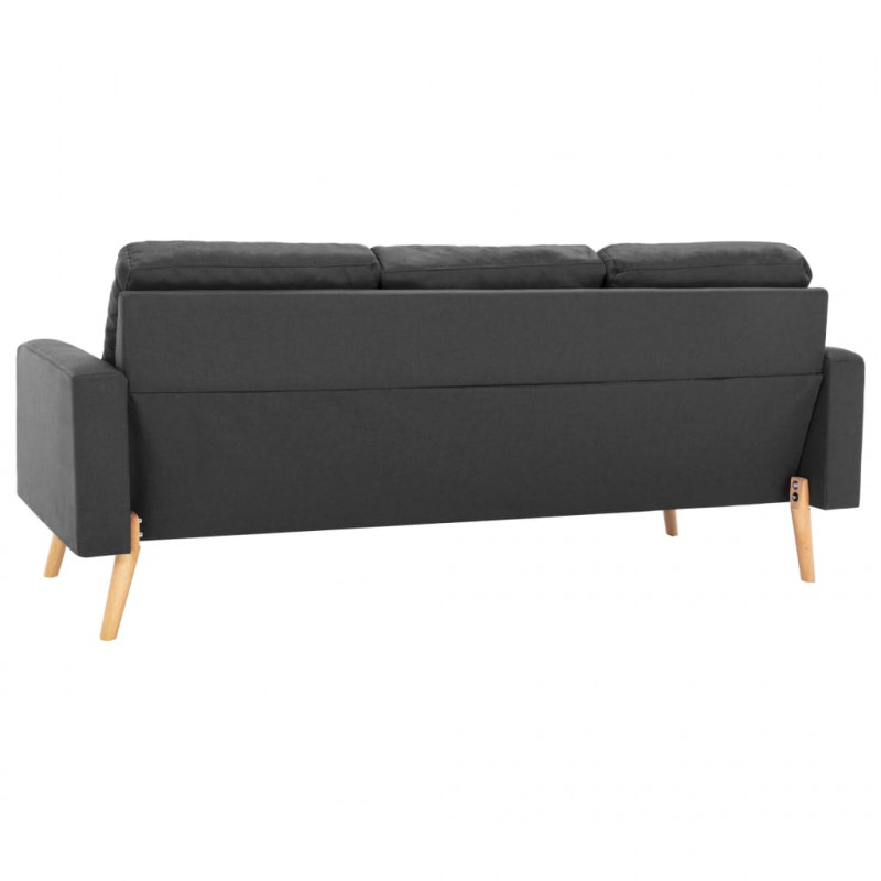 3-osobowa sofa, ciemnoszara, tapicerowana tkaniną