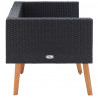 2-osobowa sofa ogrodowa z poduszkami, rattan PE, czarny