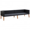 3-osobowa sofa ogrodowa z poduszkami, rattan PE, czarny