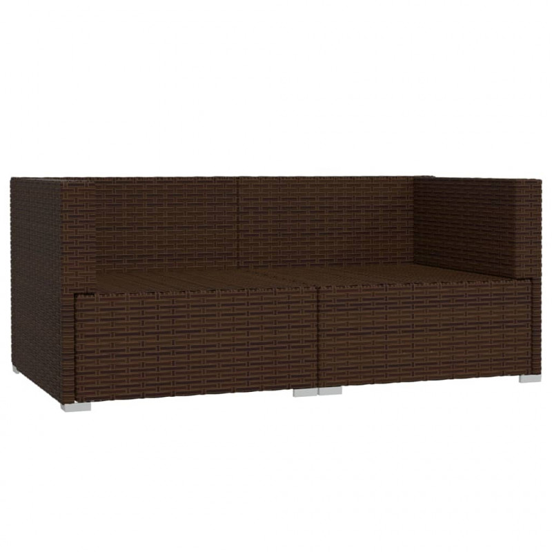 2-osobowa sofa ogrodowa z poduszkami, polirattan, brązowa