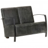 2-osobowa sofa, postarzany szary kolor, skóra naturalna